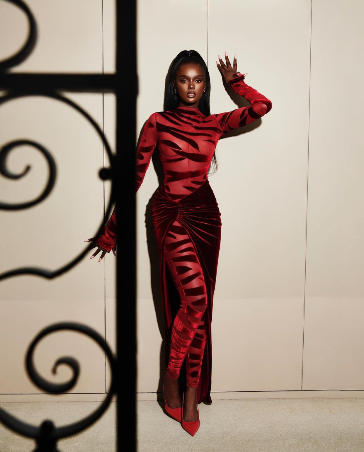 Duckie Thot Wearing Laquan Smith FW21