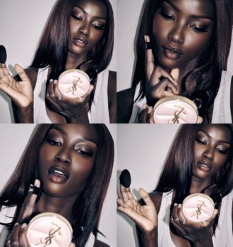 Supermodel Anok Yai in YSL Beauty Skin Affair Soft Glow Cushion Foundation